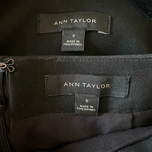 Ann Taylor Black Skirt Suit SET - Button-up Blazer and Matching Skirt - Picture 7 of 7